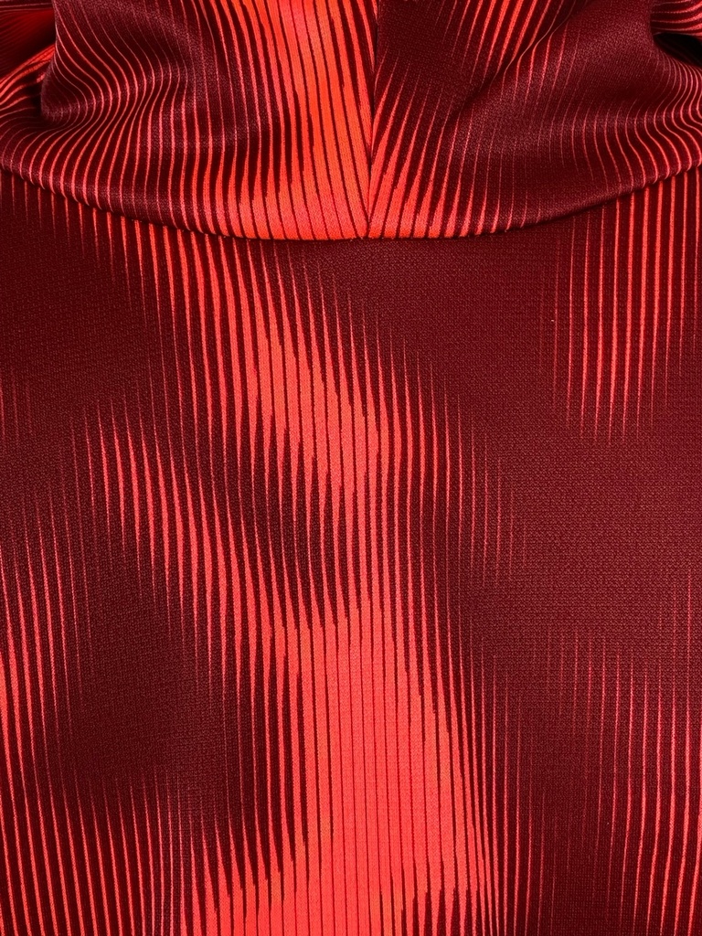 SUDADERA ROJA ESTAMPADA CON RAYAS