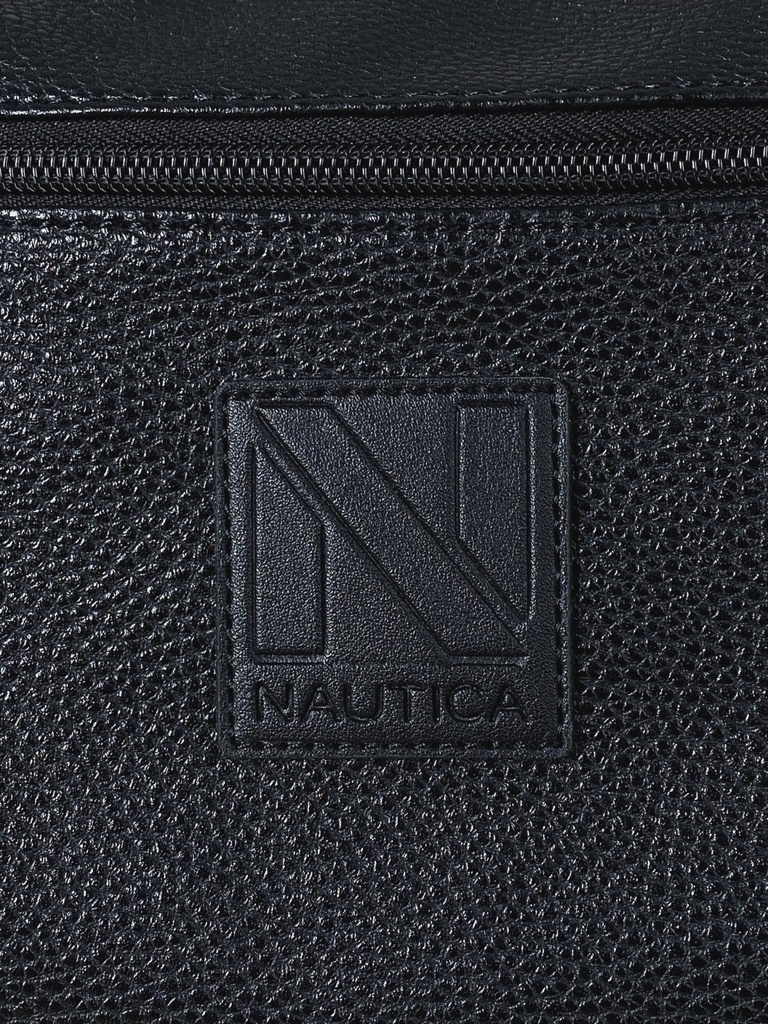 BOLSA NEGRA CON CIERRE IMITACIÓN PIEL