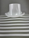 BLUSA CORTA, MANGA LARGA, TEXTURA DE RAYAS EN COLOR VERDE Y BLANCO