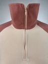 SUDADERA MANGA LARGA, ALGODÓN, CIERRE EN CUELLO, COLOR DURAZNO