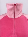 SUDADERA MANGA LARGA, ALGODÓN, CIERRE EN CUELLO, COLOR ROSA