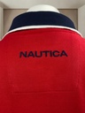 PLAYERA POLO ROJA, MANGA CORTA, FRANJA AZUL Y BLANCO EN CUELLO, BOTONES EN CUELLO 