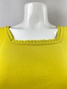 BLUSA CORTA, MANGA CORTA, LISA, BORDADO EN CUELLO CUADRADO