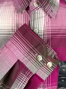 CAMISA CUADROS ROSA FUSHIA Y GRIS