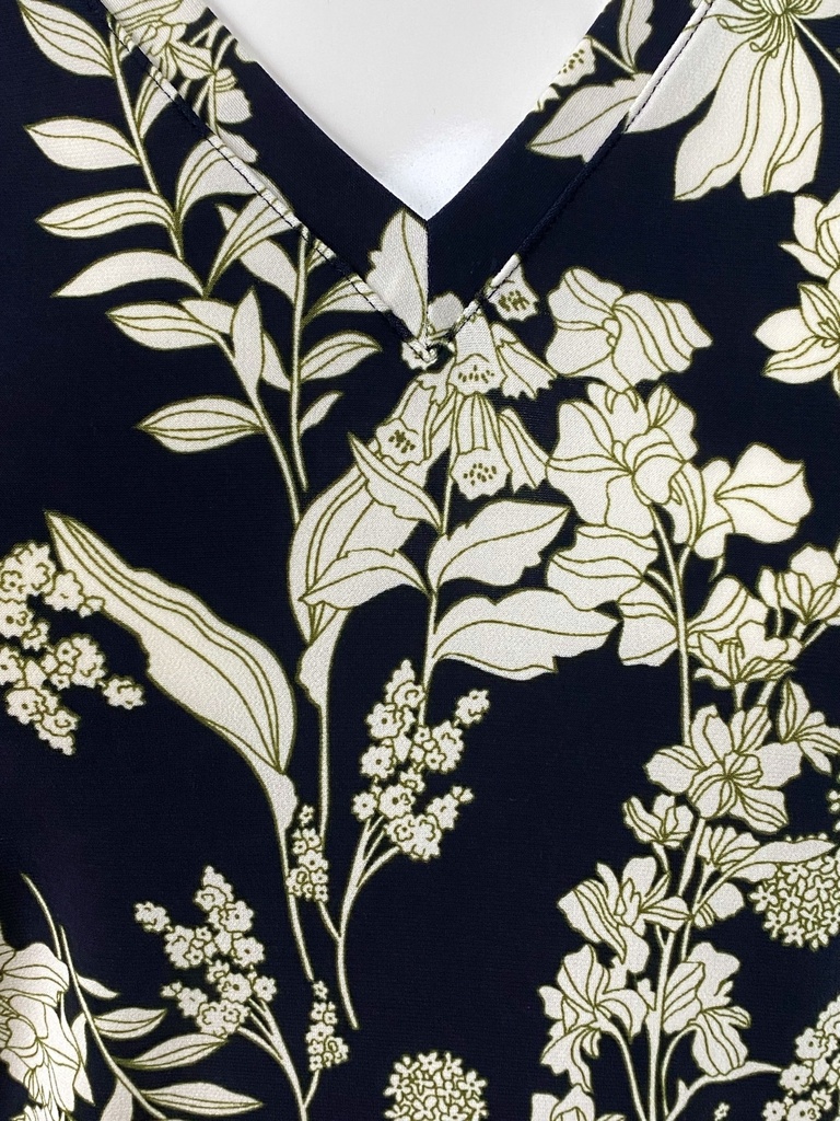 BLUSA ESTAMPADA MANGA CORTA ACAMPANADA