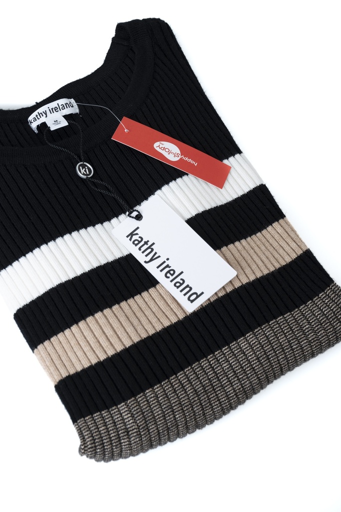 BLUSA RAYADA NEGRO BLANCO CAFÉ