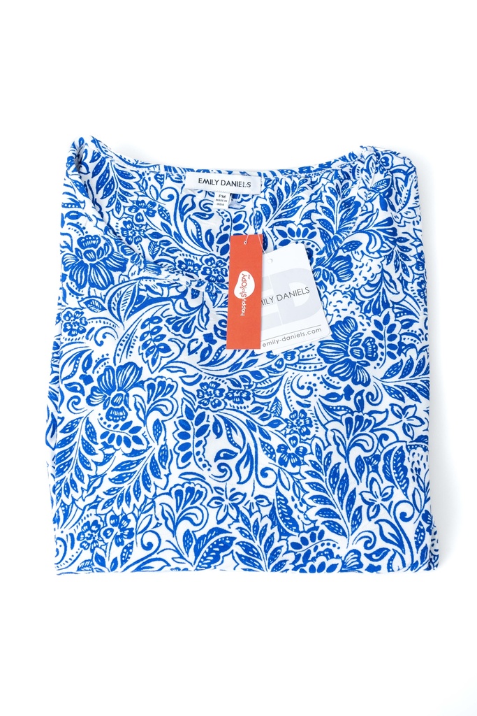 BLUSA ESTAMPADA AZUL REY