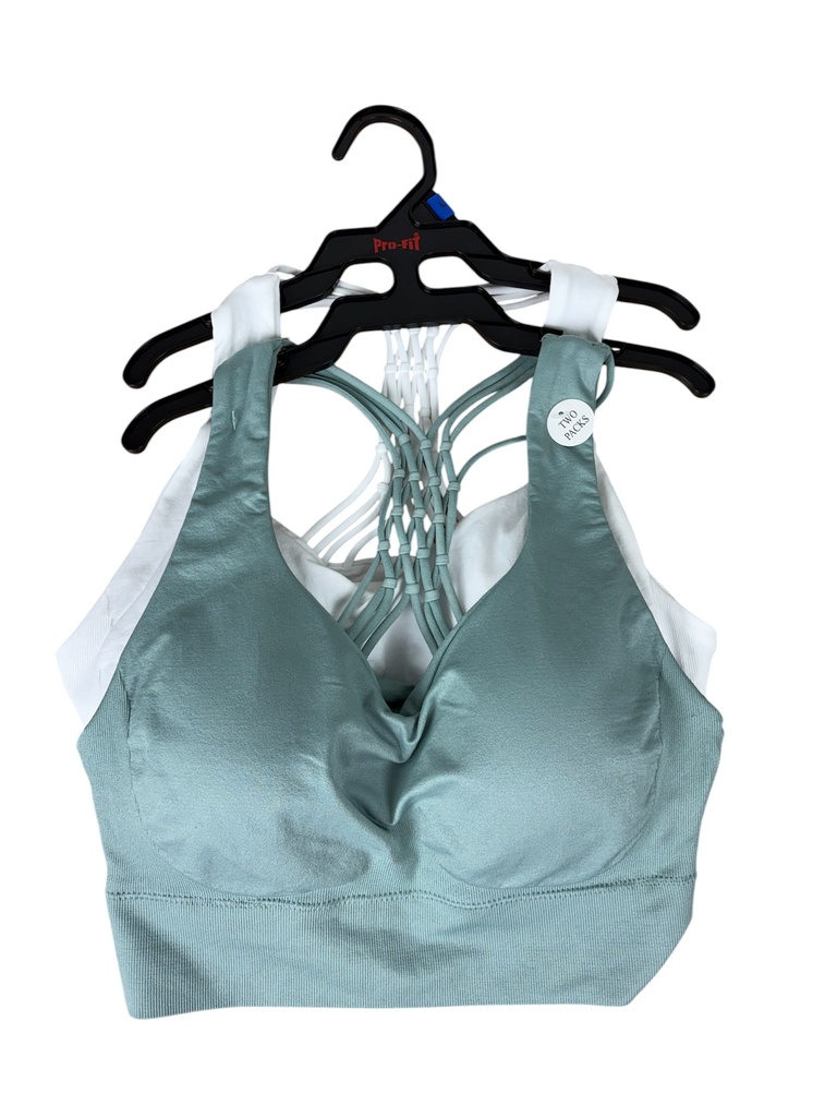 TOP DEPORTIVO 2 PIEZAS BLANCO Y VERDE