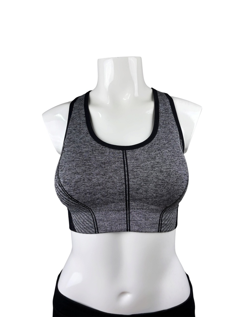 TOP DEPORTIVO GRIS CON NEGRO