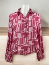 BLUSA TEXTURA EN CUADROS, MANGA LARGA
