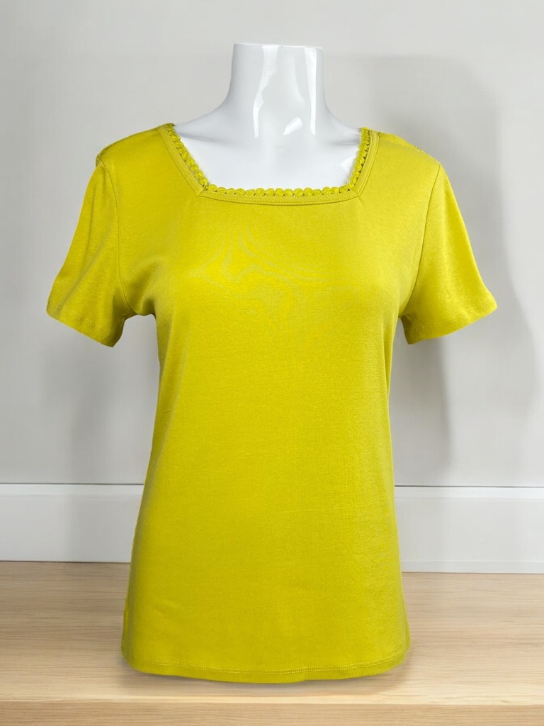 BLUSA CORTA, MANGA CORTA, LISA