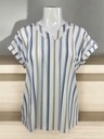 BLUSA CORTA,  MANGA CORTA, TEXTURA CON RAYAS