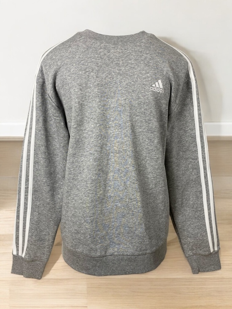 SUDADERA GRIS LISA CON RAYAS