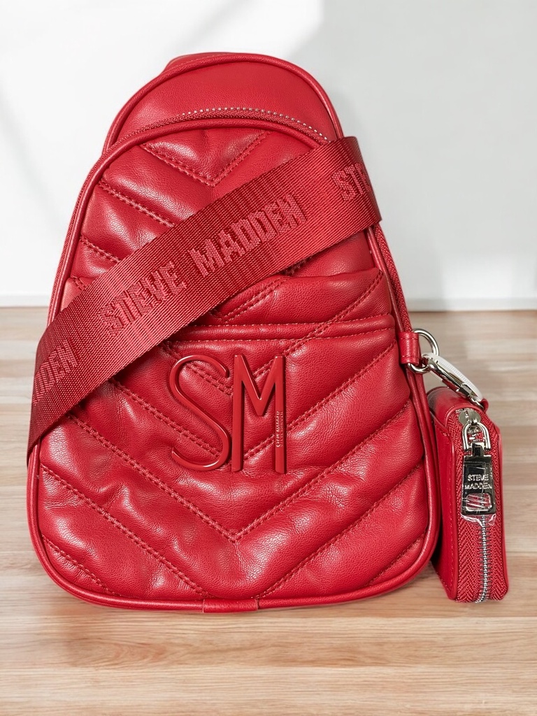 BOLSA ROJA CON CIERRE BANDOLERA Y MONEDERO