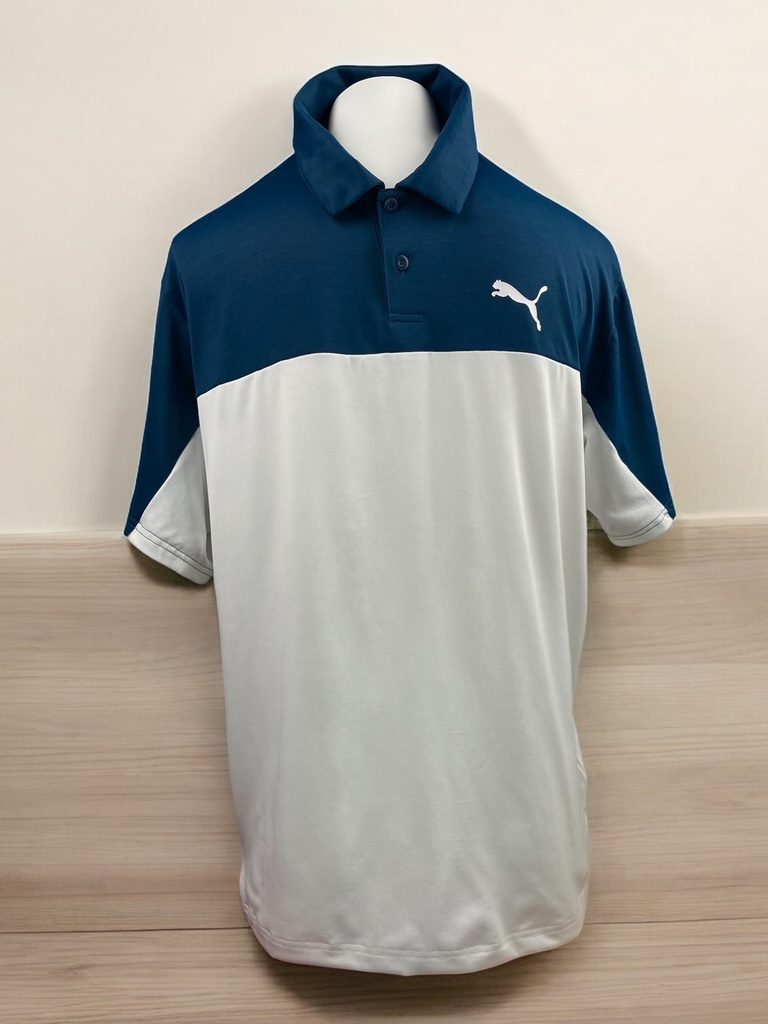 PLAYERA BLANCA CON FRANJA AZUL