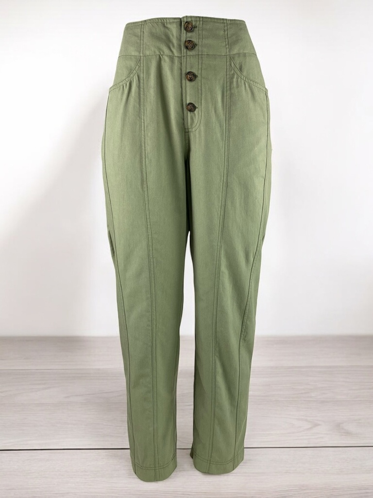PANTALON VERDE CON BOTONES Y RESORTE