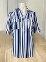 BLUSA BLANCA CON RAYAS AZULES 