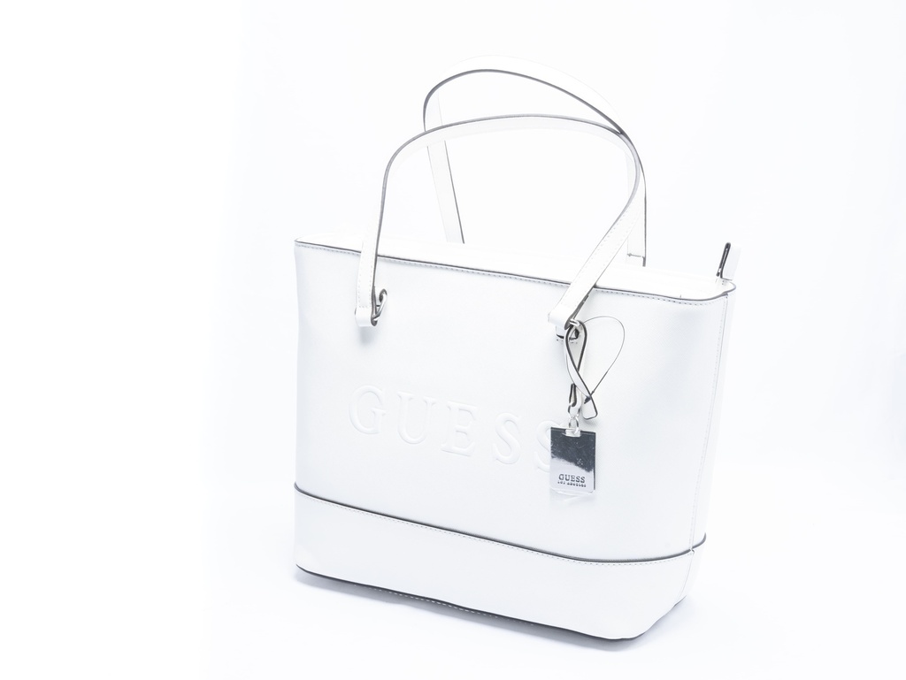 BOLSA BLANCA CON FILO NEGRO LOGO AL FRENTE