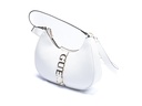 BOLSA BLANCA CON FILO NEGRO LOGO DORADO AL FRENTE
