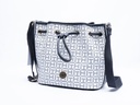 BOLSA BLANCA CON LETRAS DE LOGO ESTAMPADO EN AZUL