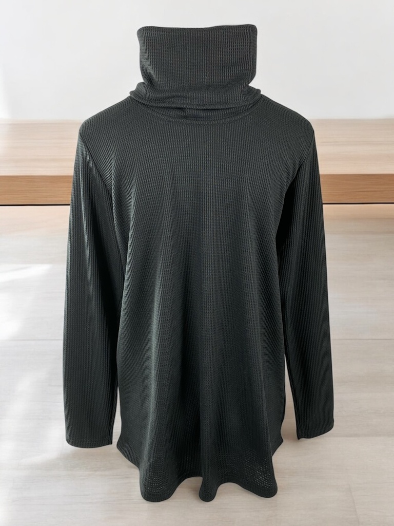 SUDADERA DAMA CON TEXTURA, CUELLO DE TORTUGA