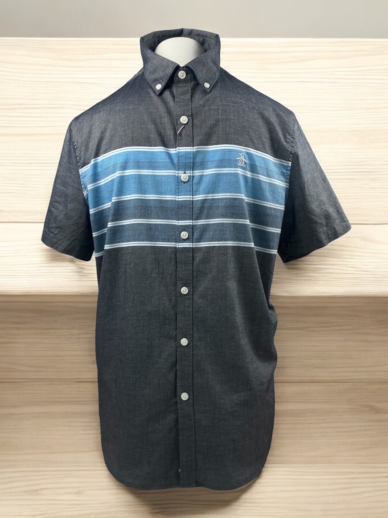 CAMISA AZUL CON RAYAS AZUL CLARO