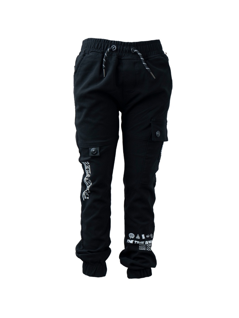 PANTALÓN NIÑO, COLOR NEGRO CON CORDÓN 