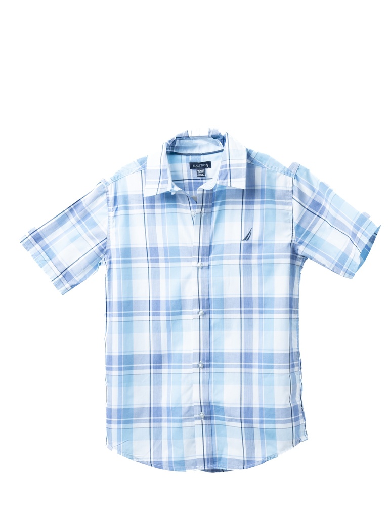 CAMISA NIÑO CUADROS AZULES Y RAYAS