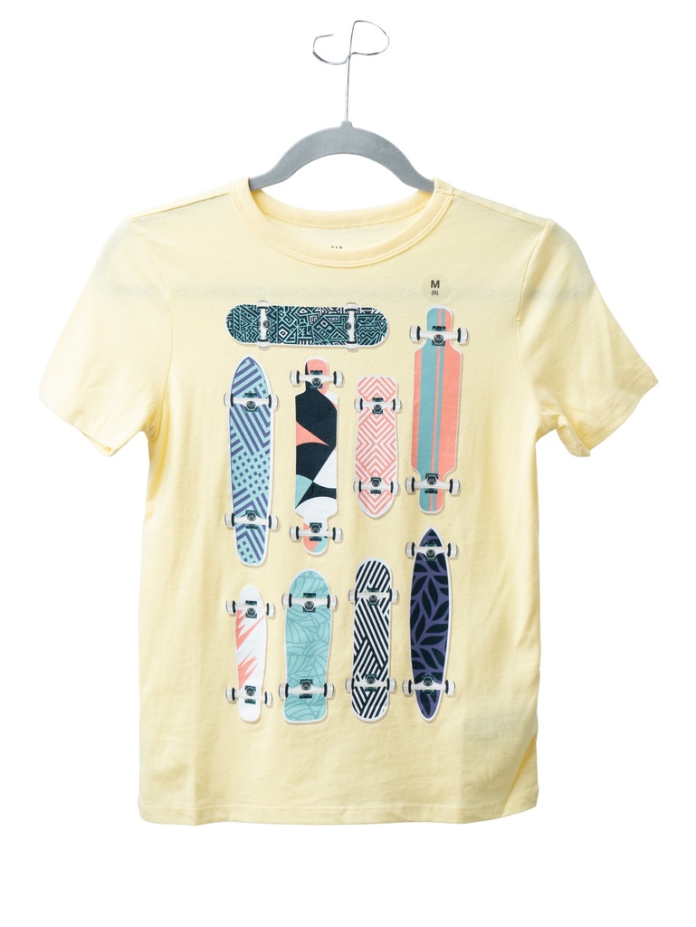 PLAYERA NIÑO, AMARILLA PATINETAS