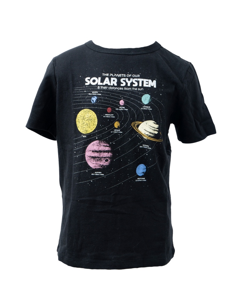 PLAYERA NEGRA ESTAMPADO PLANETAS