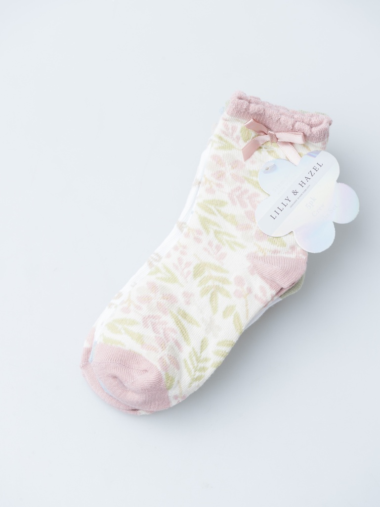 CALCETAS NIÑA, FLOREADAS COLORES PASTEL