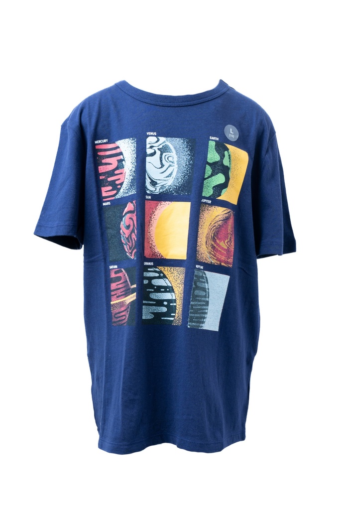 PLAYERA NIÑO,AZULES ESTAMPADO PLANETAS
