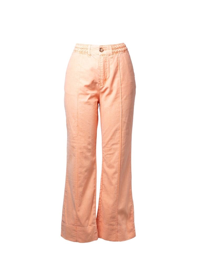 PANTALÓN NARANJA DETALLE DE TRENZA 