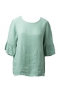 BLUSA LINO VERDE BOTONES EN PARTE TRASERA