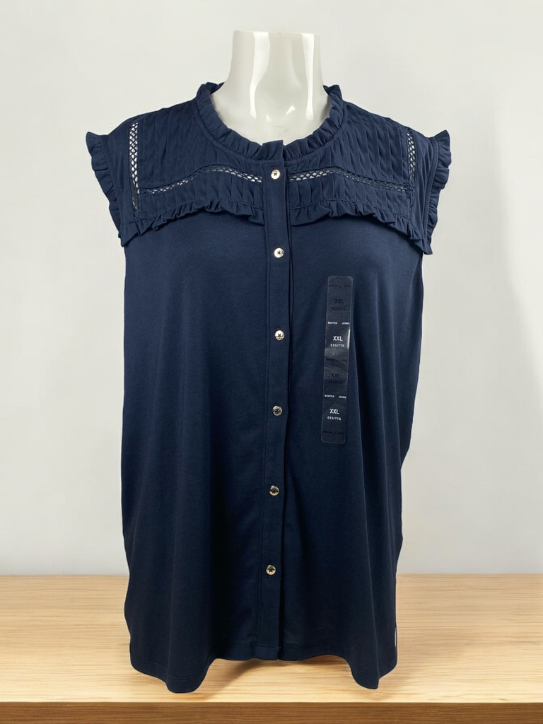 BLUSA CORTA, MANGA CORTA, CON BOTONES