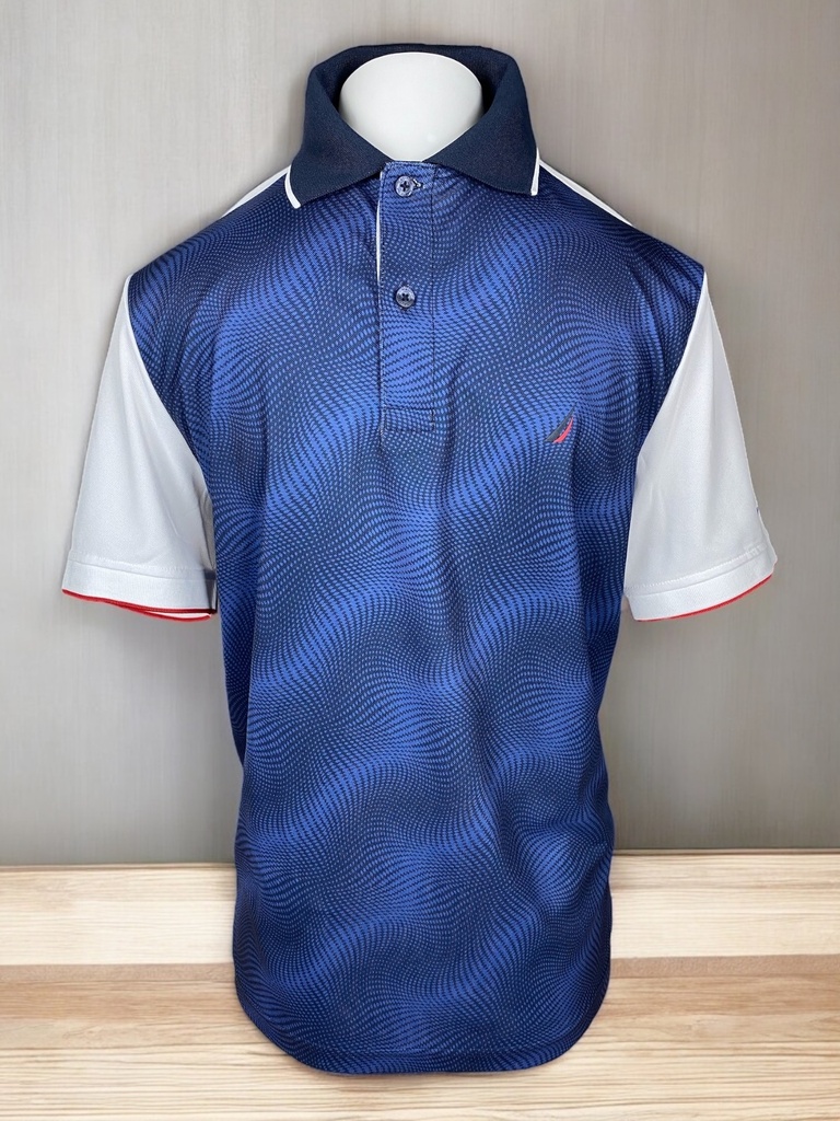 PLAYERA AZUL MARINO Y BLANCO 