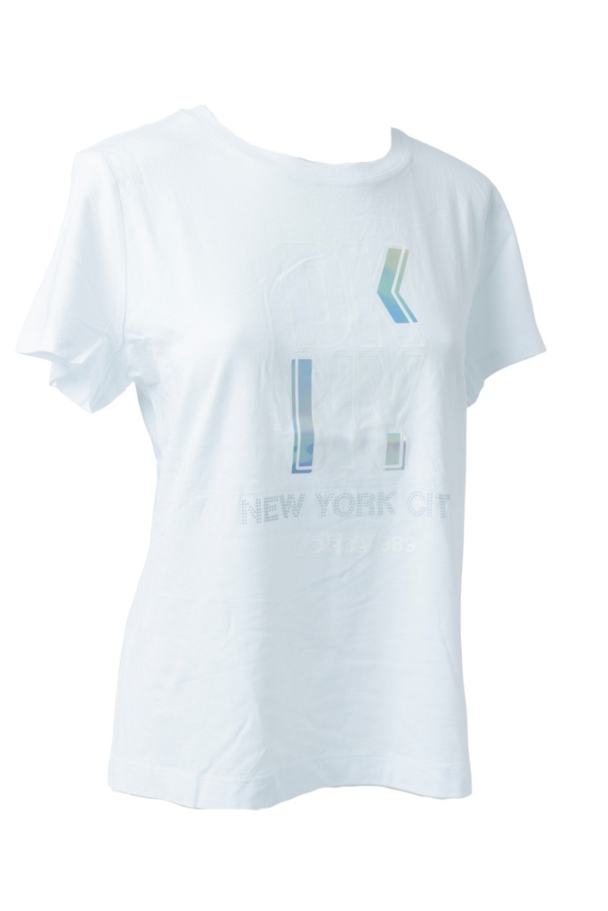 PLAYERA BLANCA CON LOGO DE HOLOGRAMA