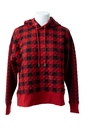SUDADERA ROJA ESTAMPADA EN CUADROS