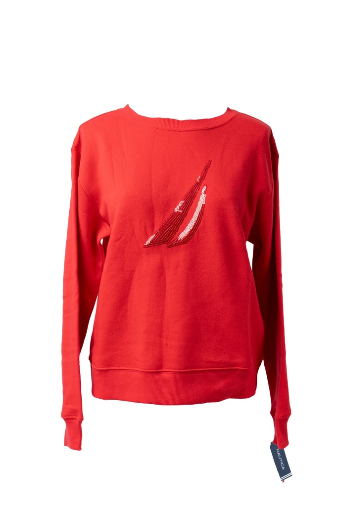 SUDADERA ROJA LOGO EN LENTEJUELA