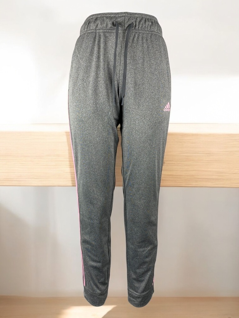 PANTS GRIS JASPEADO CON RAYAS ROSAS