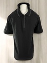 PLAYERA POLO NEGRA CON TECTURA EN MANGA