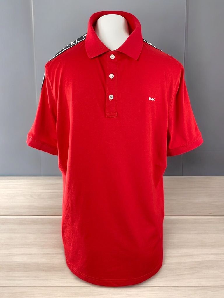 PLAYERA POLO ROJA CON MARCA EN LA PARTE SUPERIOR