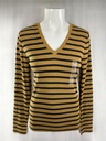 BLUSA CAFÉ CON RAYAS NEGRAS