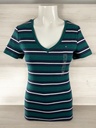 BLUSA VERDE CON RAYAS BLANCAS Y AZULES