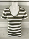 BLUSA VERDE OLIVO CON RAYAS NEGRAS CON BLANCO