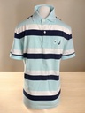 PLAYERA TIPO POLO RAYAS AZULES CON BLANCO