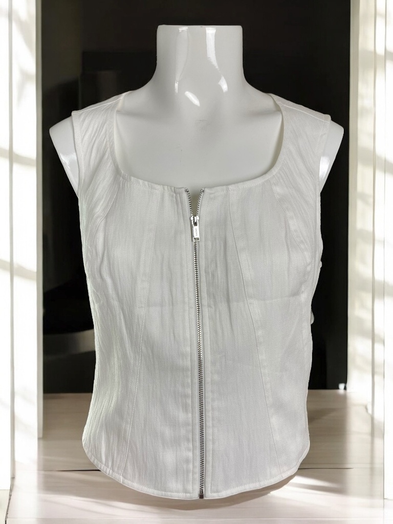 BLUSA BLANCA SIN MANGAS