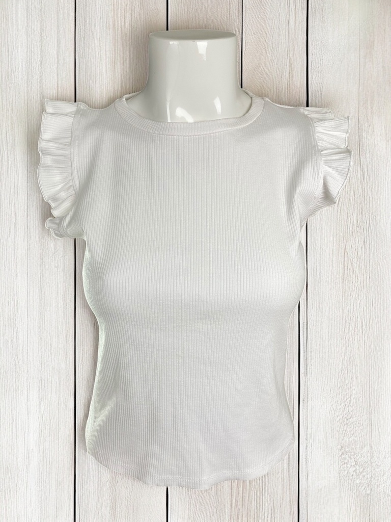 BLUSA BLANCA CON DETALLE EN MANGA