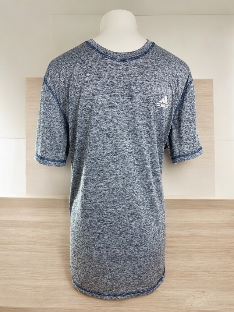 PLAYERA HOMBRE GRIS JASPEADO LOGO ESTAMPADO