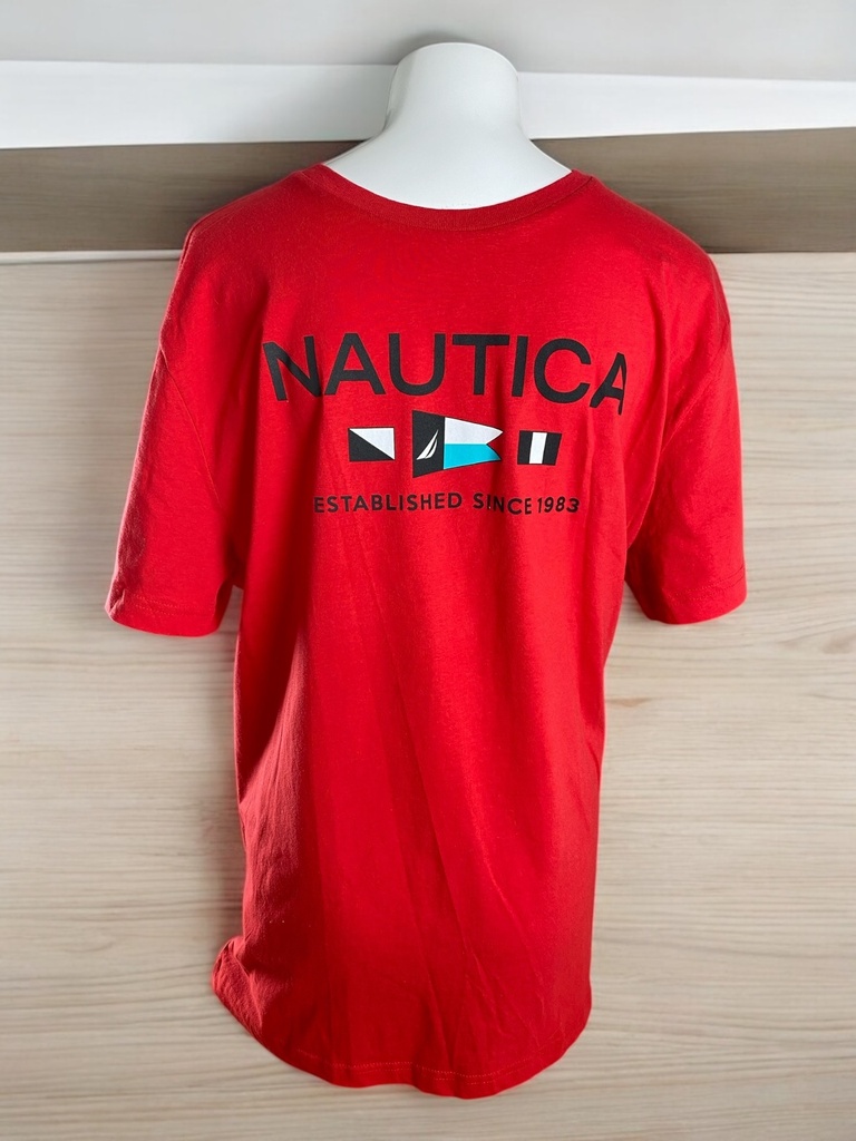PLAYERA ROJA ESTAMPADO DE BANDERAS
